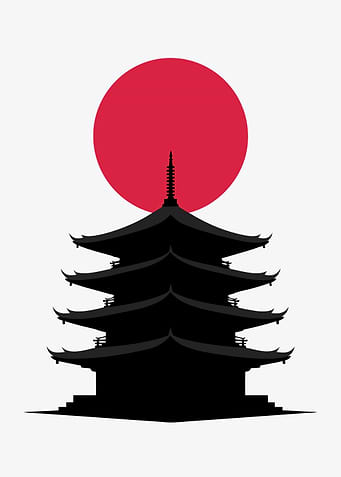Minimalist Japanese Pagoda Temple
