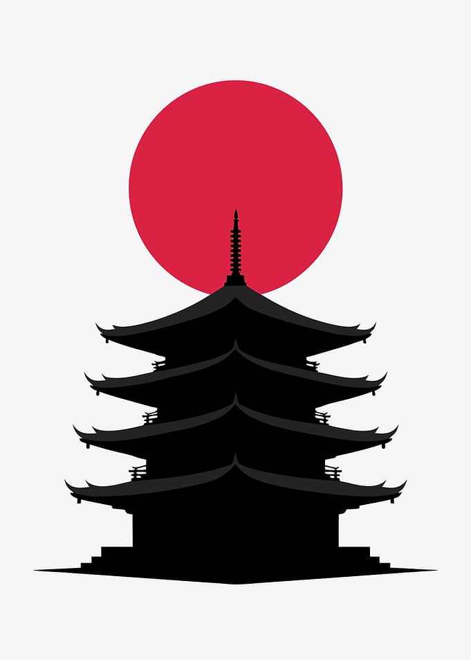 Minimalist Japanese Pagoda Temple