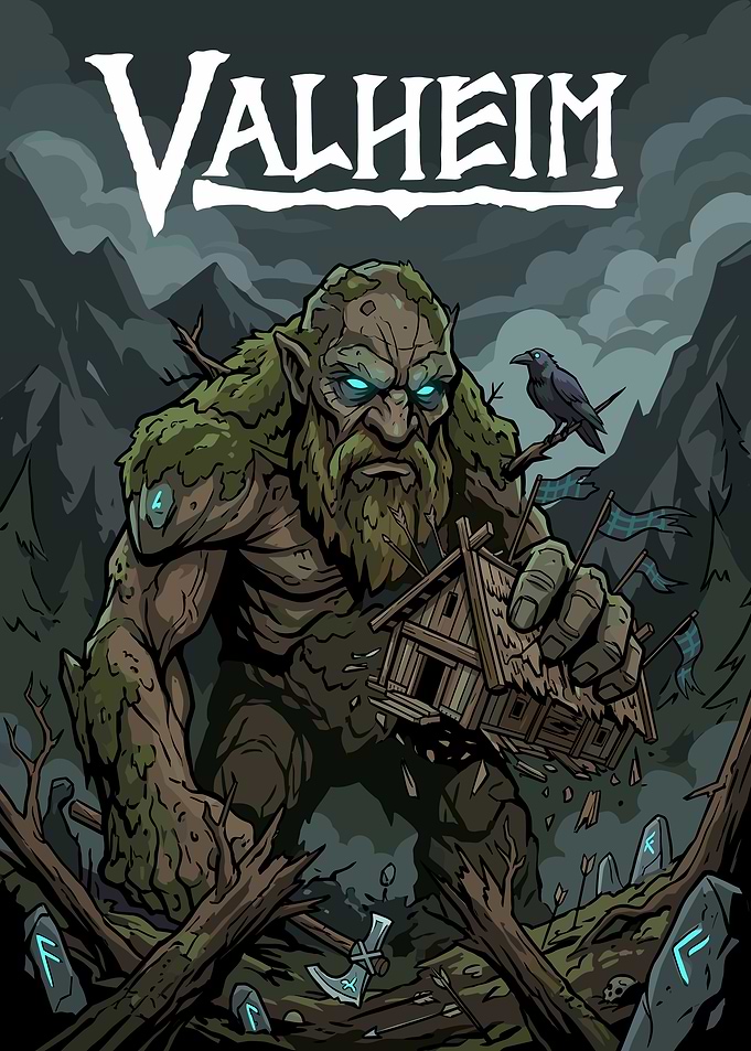 Valheim Troll Destroying Viking House