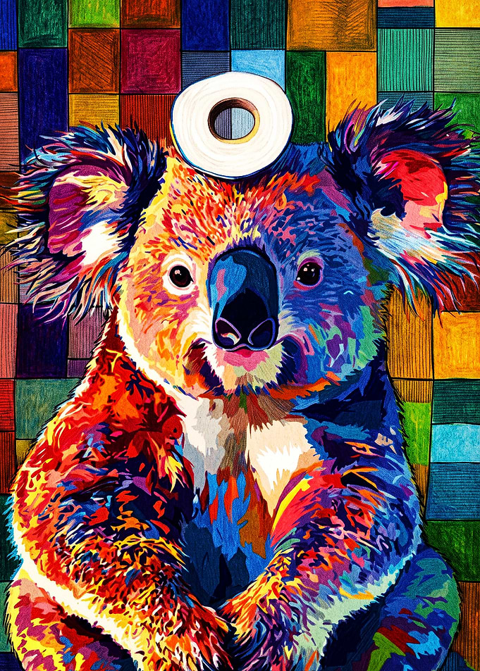 Colorful Pop Art Koala Portrait