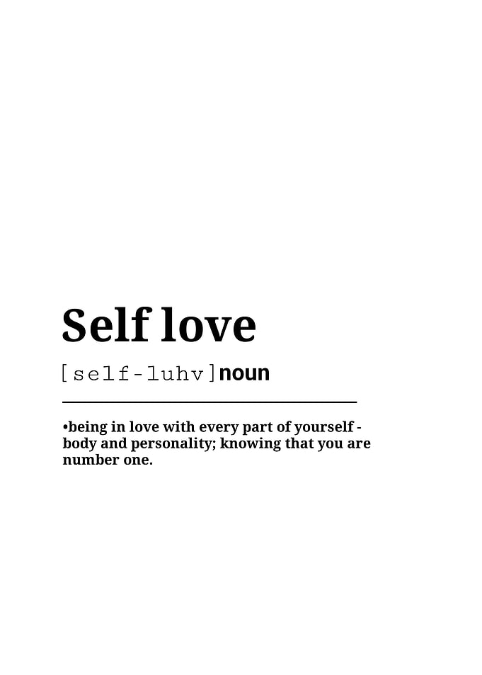 Self Love Dictionary Definition Print