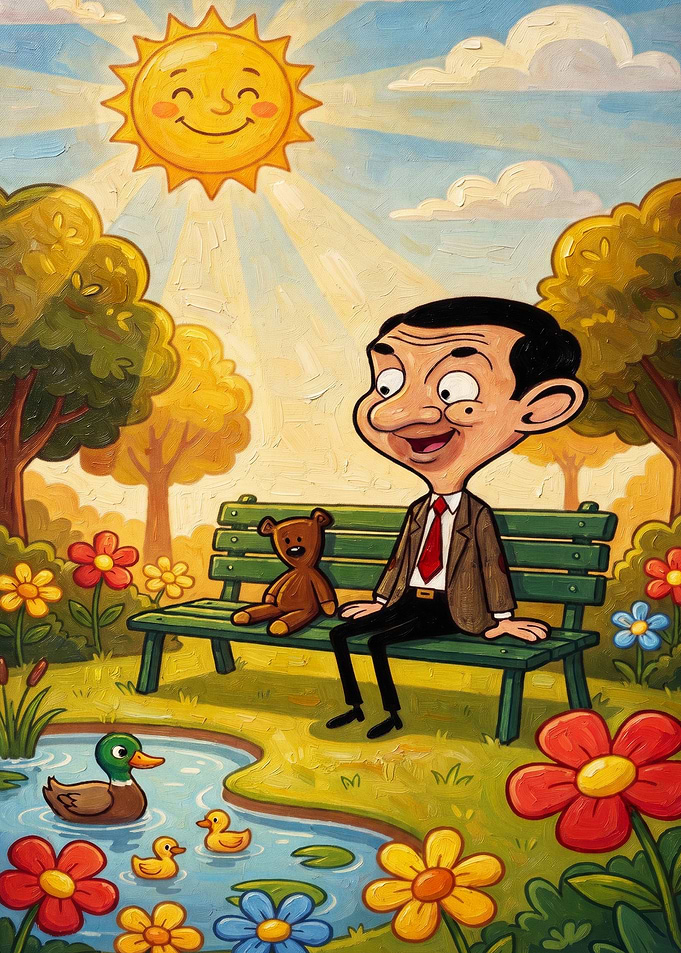 Funny Comedian Park Bench Art