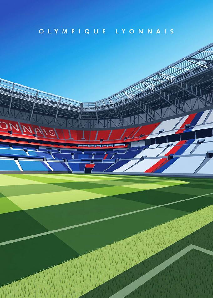 Olympique Lyonnais Stadium Vector Art