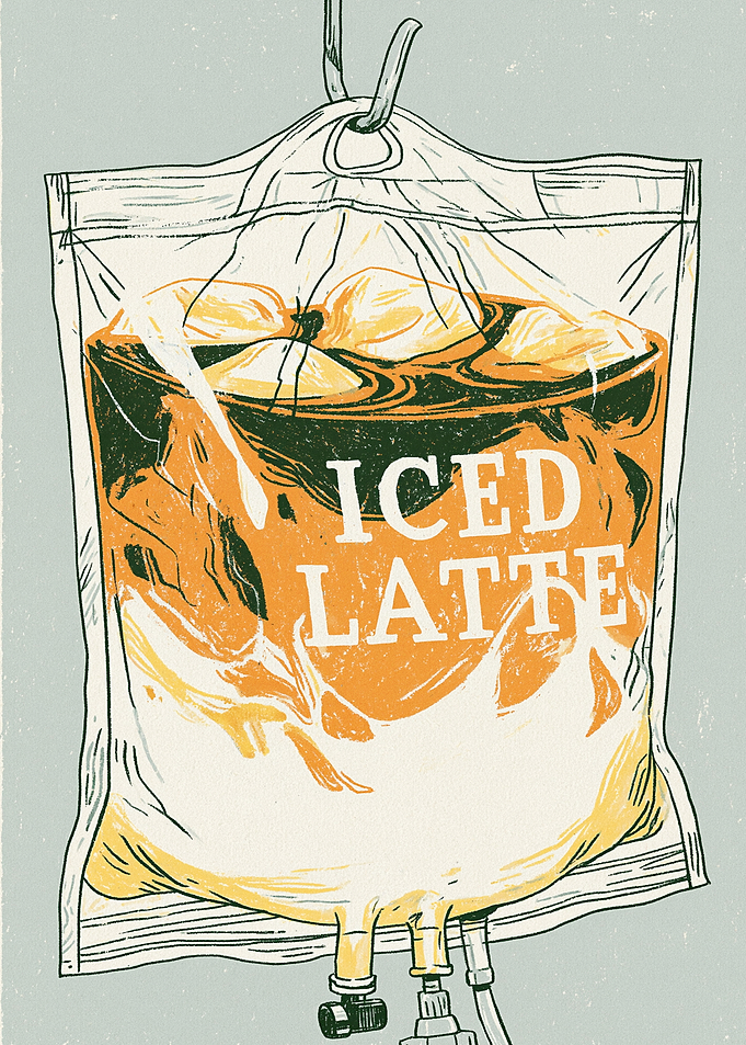 Iced Latte IV Drip Illustration