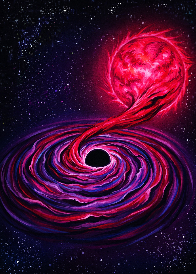 Black Hole Consuming a Red Star
