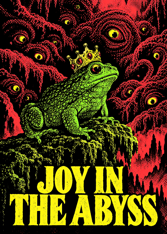 Joy in the Abyss Frog Poster