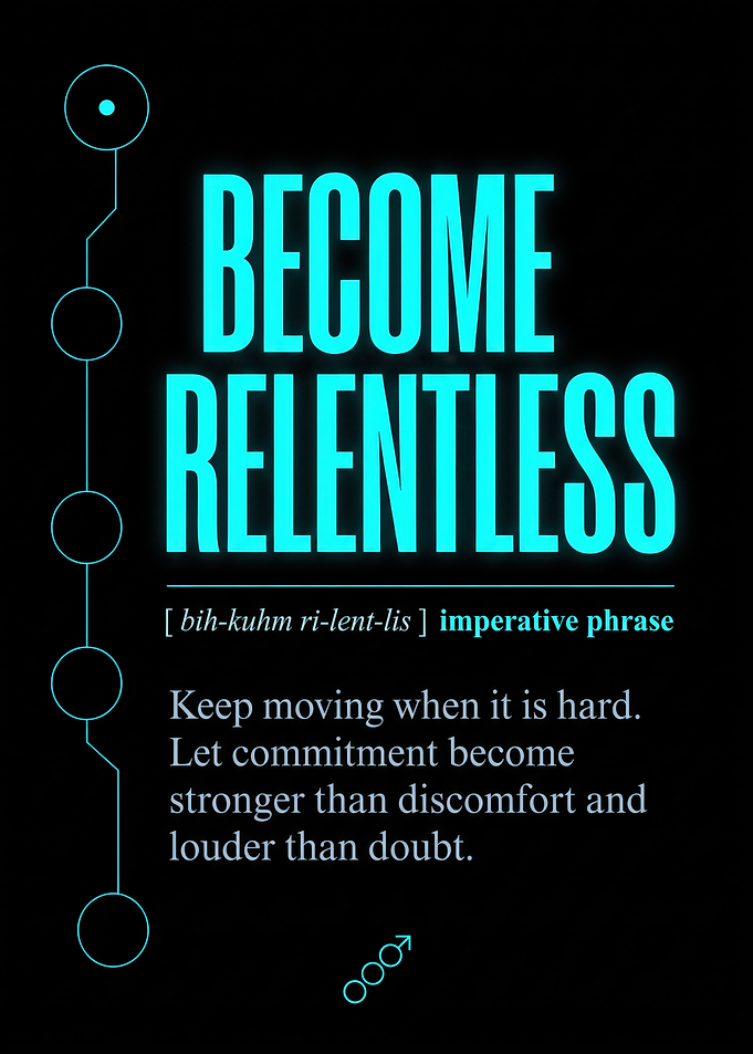 Become Relentless Inspirational Quote Poster