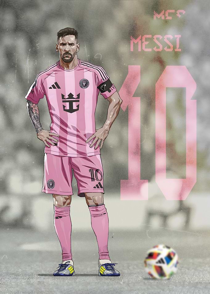 Lionel Messi Inter Miami Soccer Poster