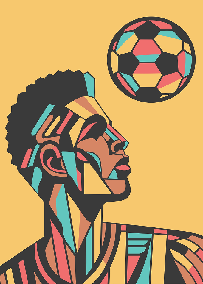 Geometric Soccer Player Portrait