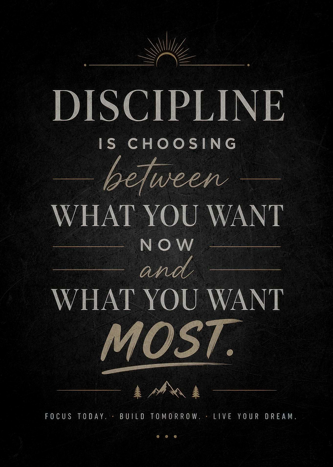 Discipline Inspirational Quote Wall Art