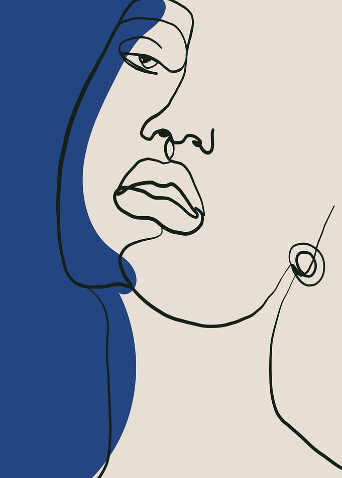 Minimalist Line Art Female Portrait