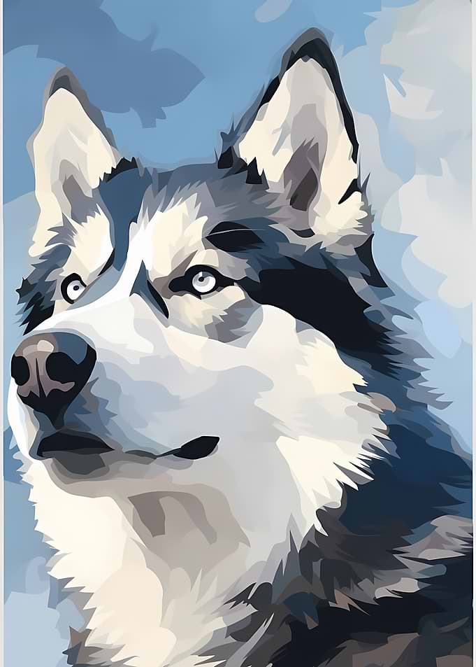 Stylized Husky Portrait