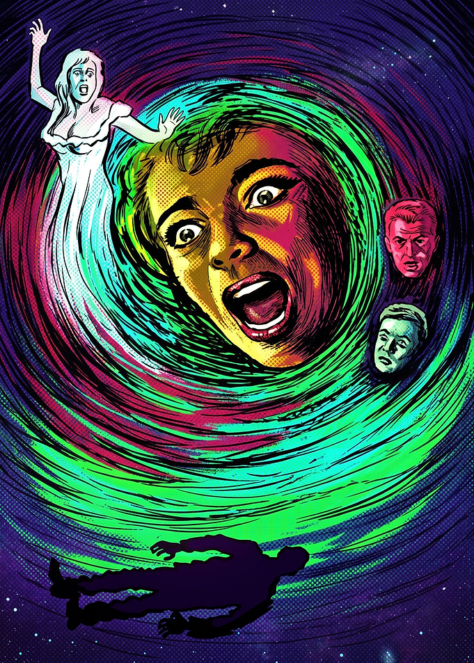 Retro Horror Comic Style Vortex Poster