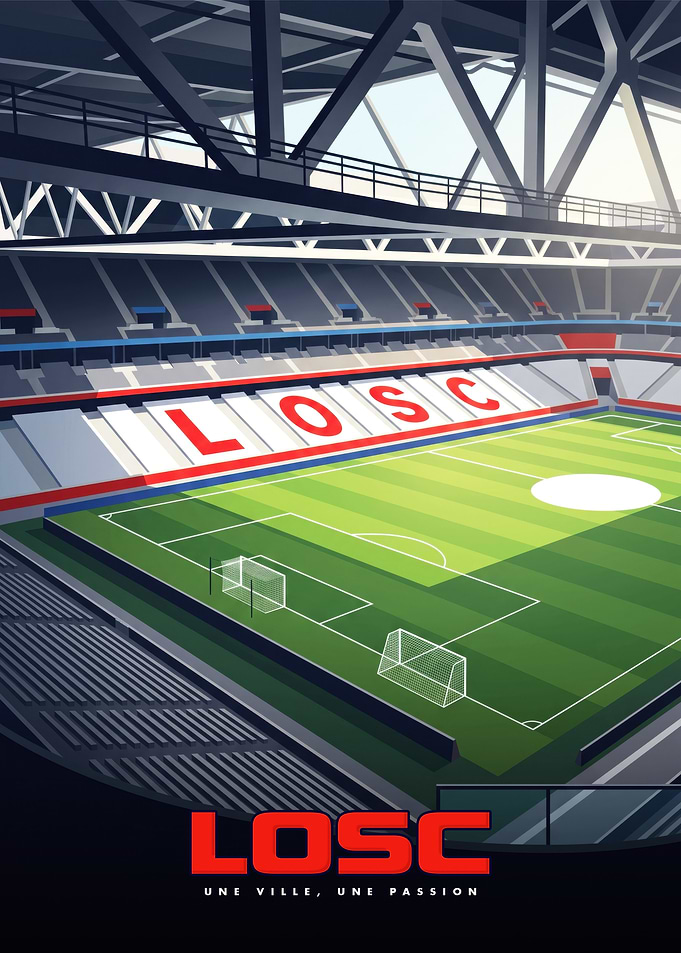 LOSC Lille Stadium Poster