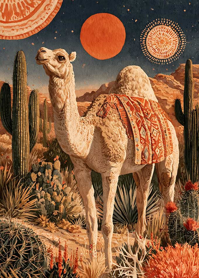 Camel in a Desert Landscape
