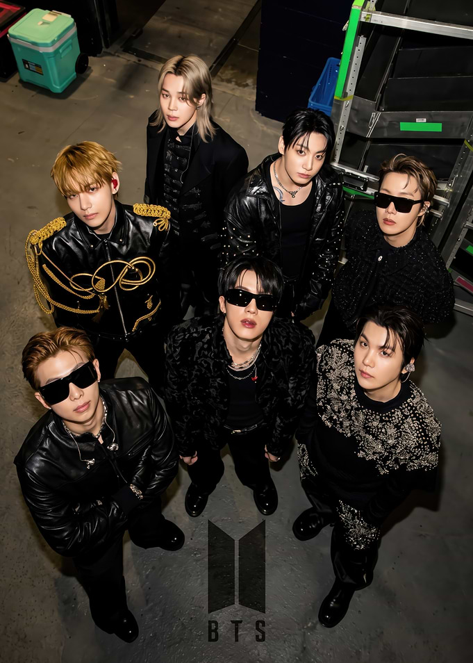 BTS Group Portrait in Black Outfits