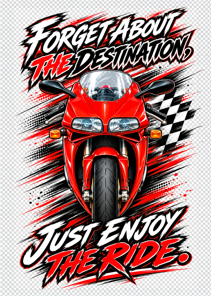 Red Motorcycle Inspirational Graphic Design