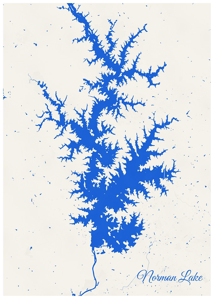 Lake Norman North Carolina Map Art