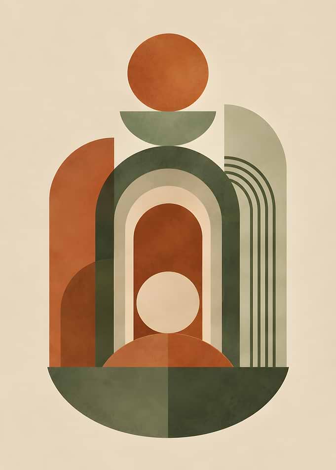 Terracotta Abstract Geometry