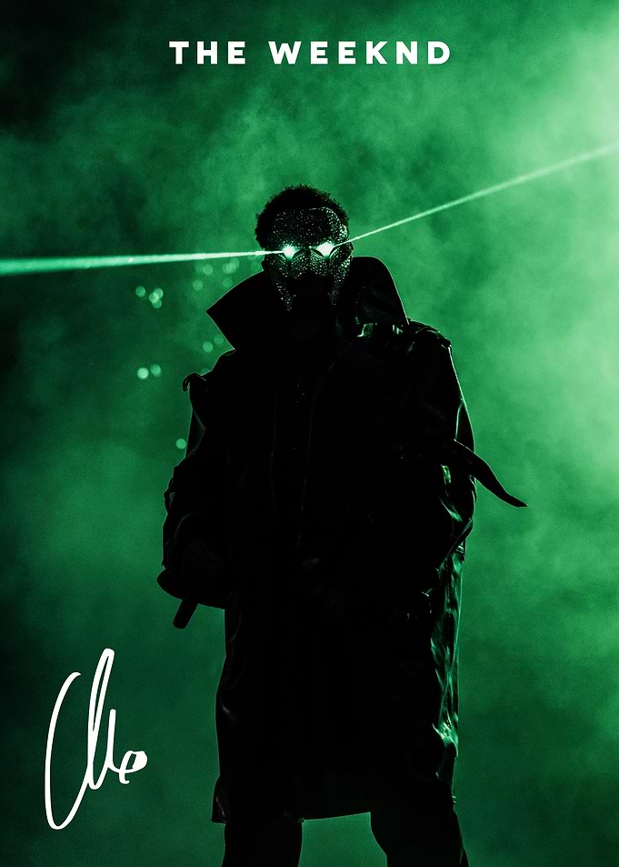 The Weeknd Green Laser Mask Poster