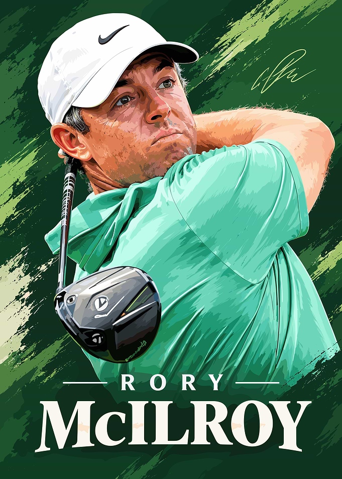 Rory McIlroy Golf Portrait Poster