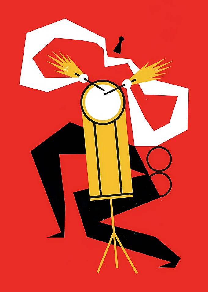 Abstract Minimalist Drummer Illustration