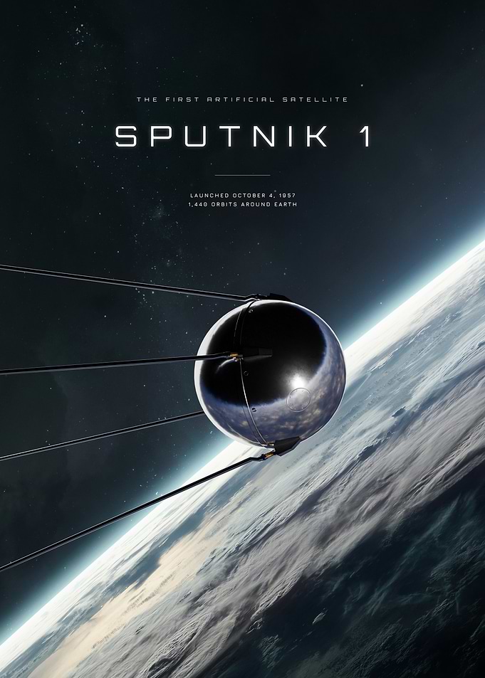 Sputnik 1 Space Exploration Poster