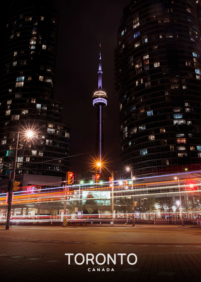 Toronto CN Tower Night Cityscape