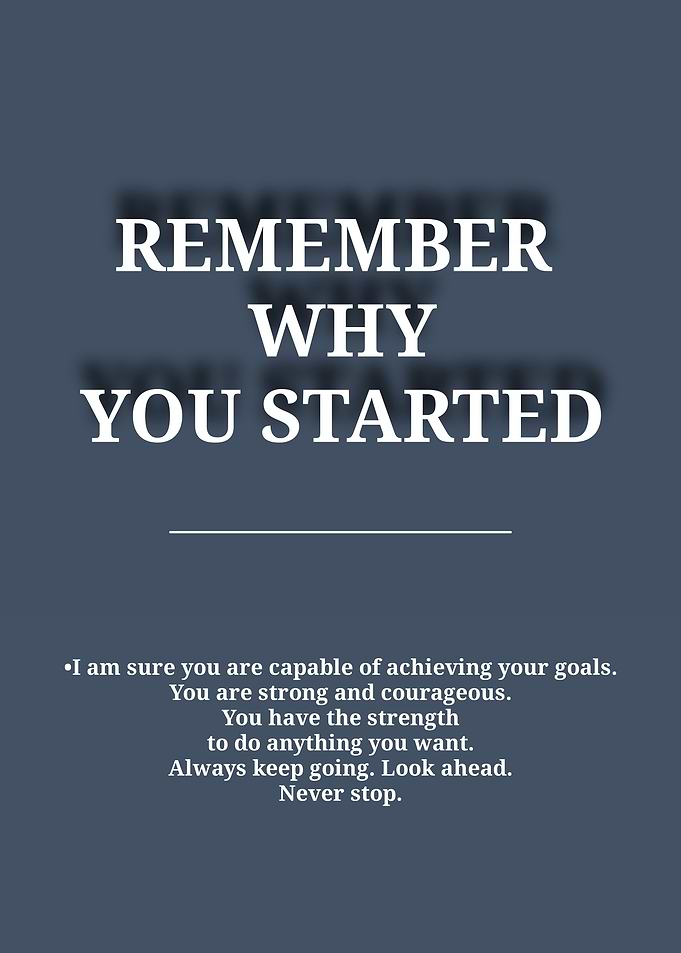 Remember Why You Started Motivational Poster