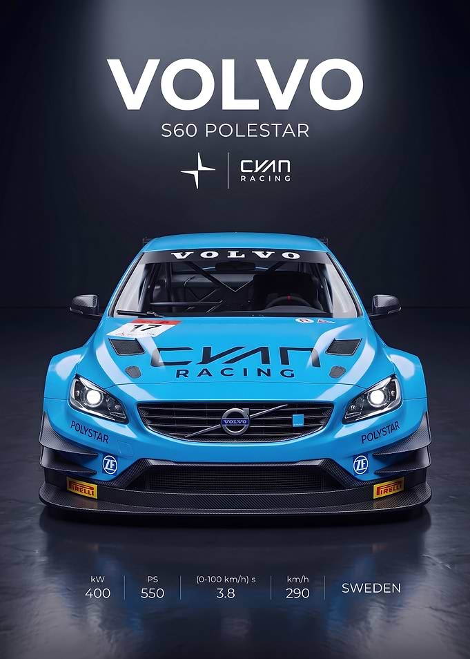 Volvo S60 Polestar Cyan Racing Car