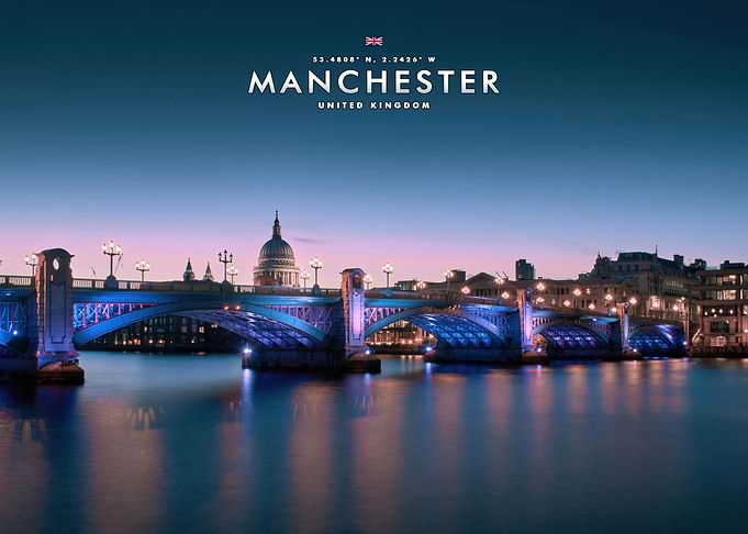 Manchester Cityscape at Twilight