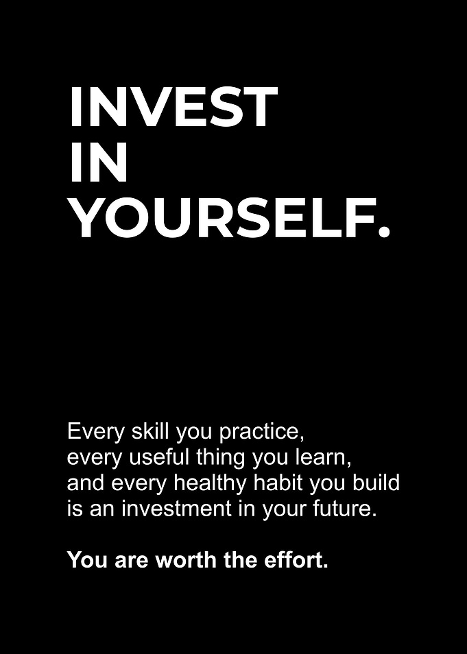 Invest In Yourself Motivational Quote Poster