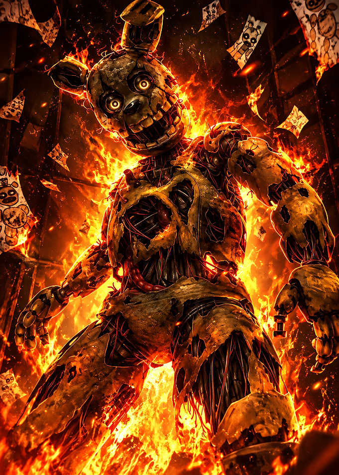 Scrap Trap Burning in Fire