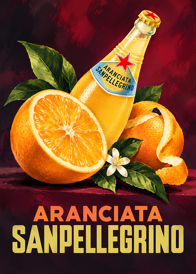 Sanpellegrino Aranciata Vintage Style Poster