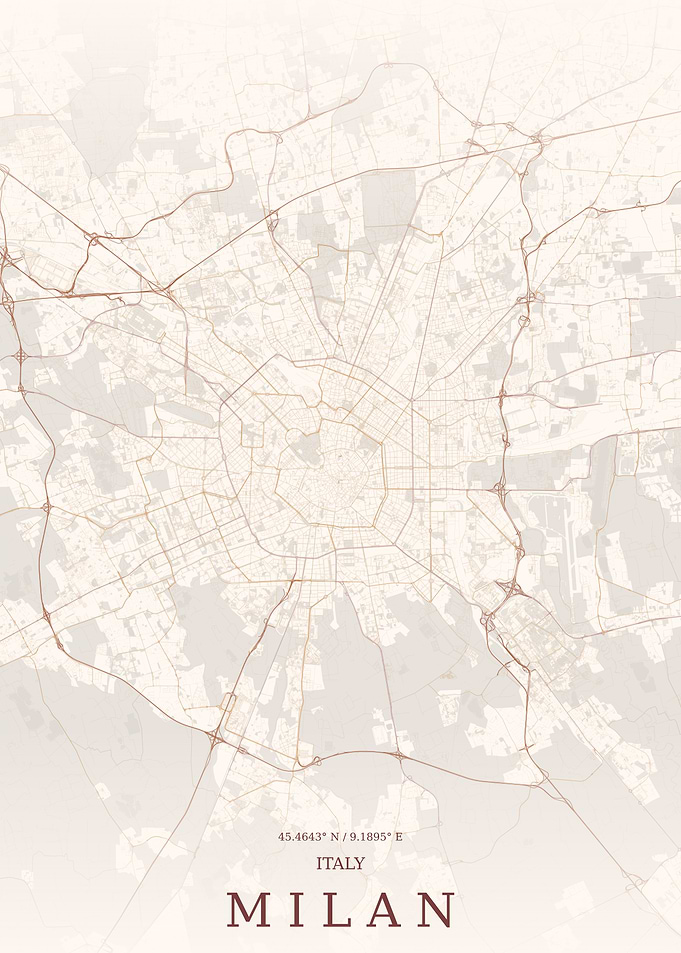 Minimalist Milan City Map Poster
