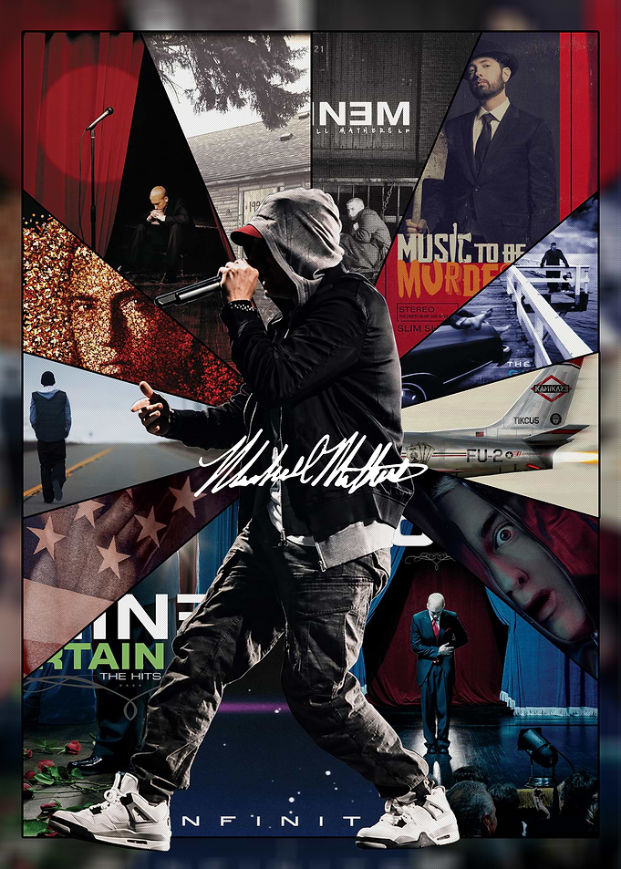 Eminem Career Collage Poster