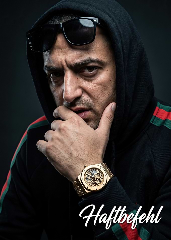 Haftbefehl Portrait with Gold Watch