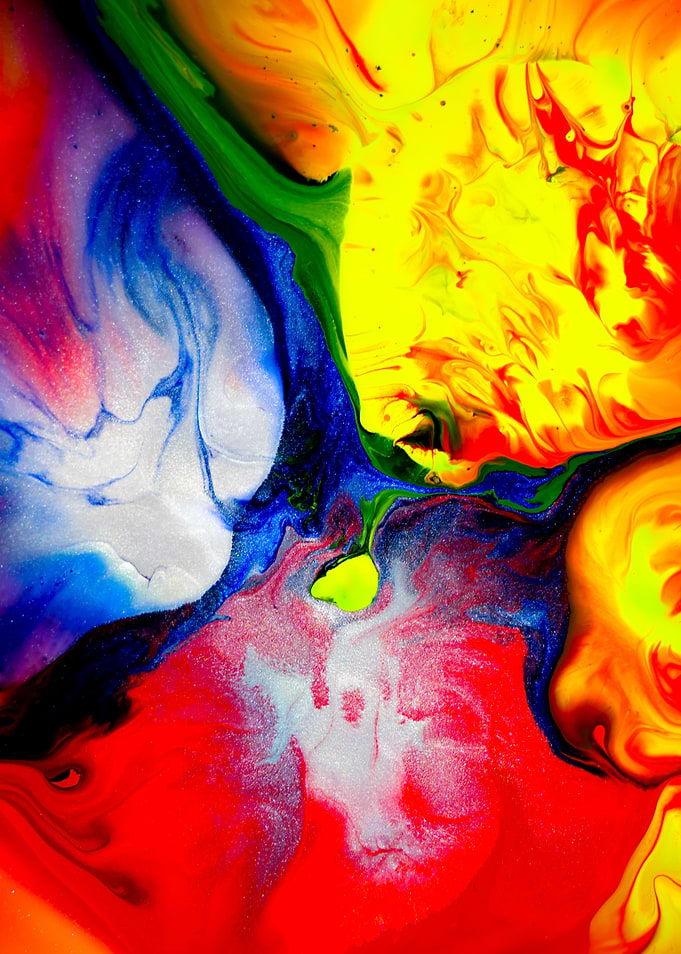 Vibrant Abstract Liquid Paint Swirl