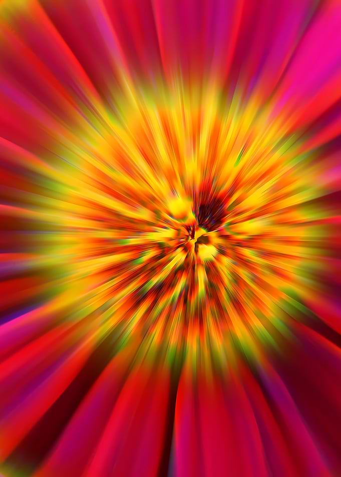 Vibrant Abstract Floral Radial Burst