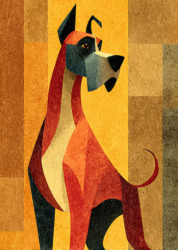 Geometric Great Dane Art Print