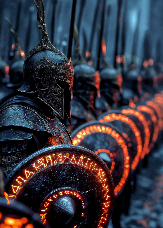 Glowing Runed Fantasy Warrior Legion