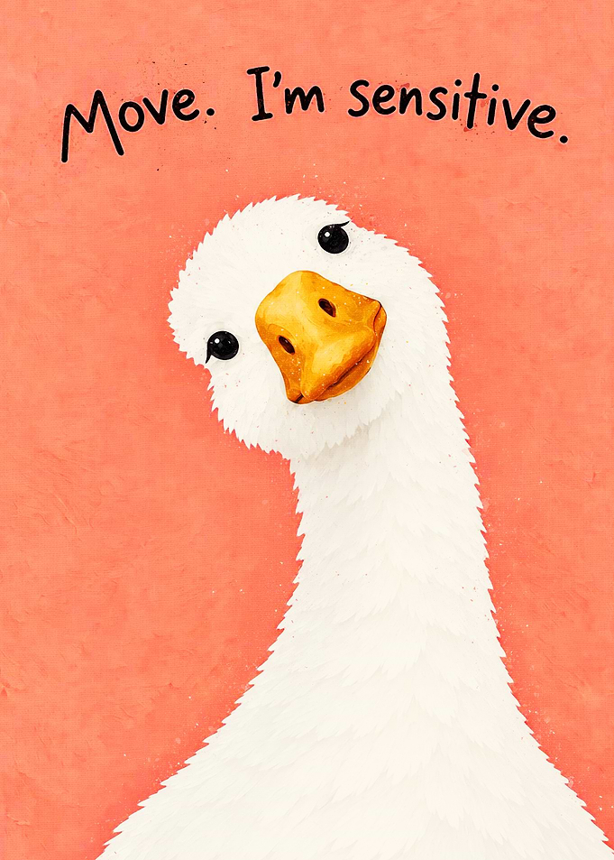 Funny Sensitive Goose Illustration