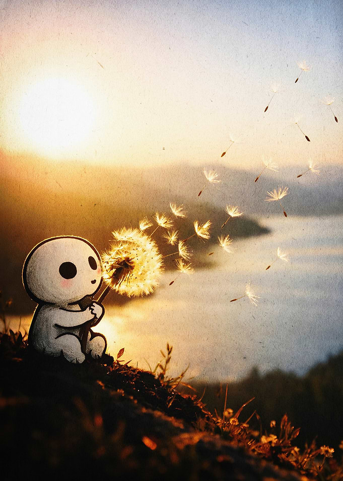 Cute Little Creature Dandelion Art
