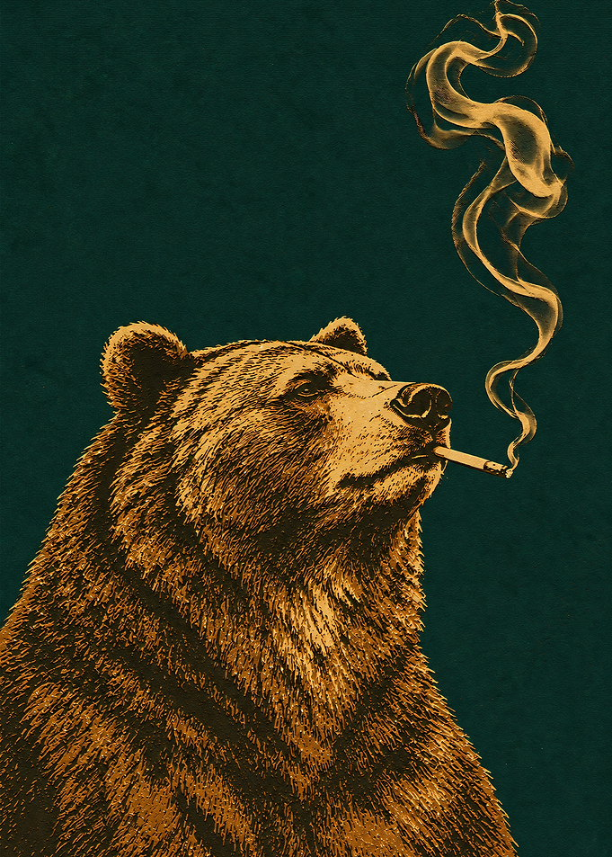 Smoking Bear Illustration