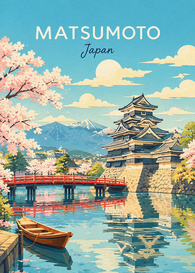 Matsumoto Castle Japan Travel Poster