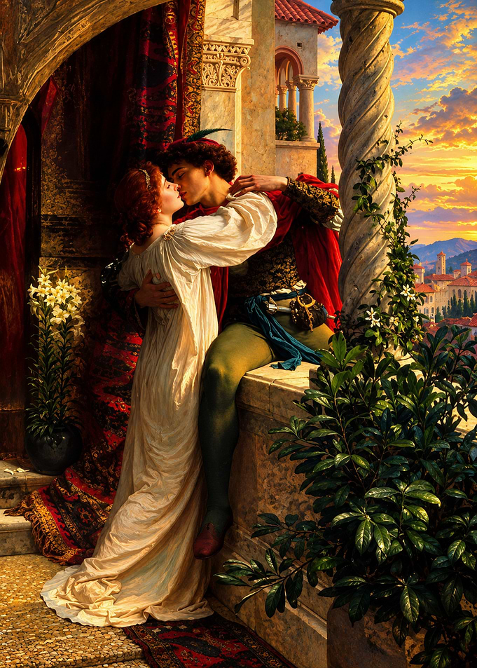 Romeo and Juliet Romantic Balcony Scene
