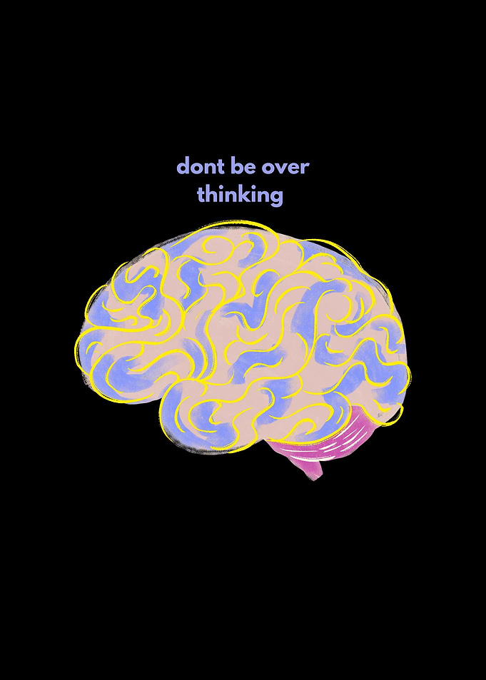 Dont Be Overthinking Brain Illustration