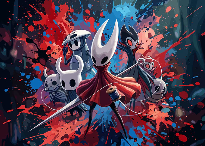 Hollow Knight Characters Splatter Art