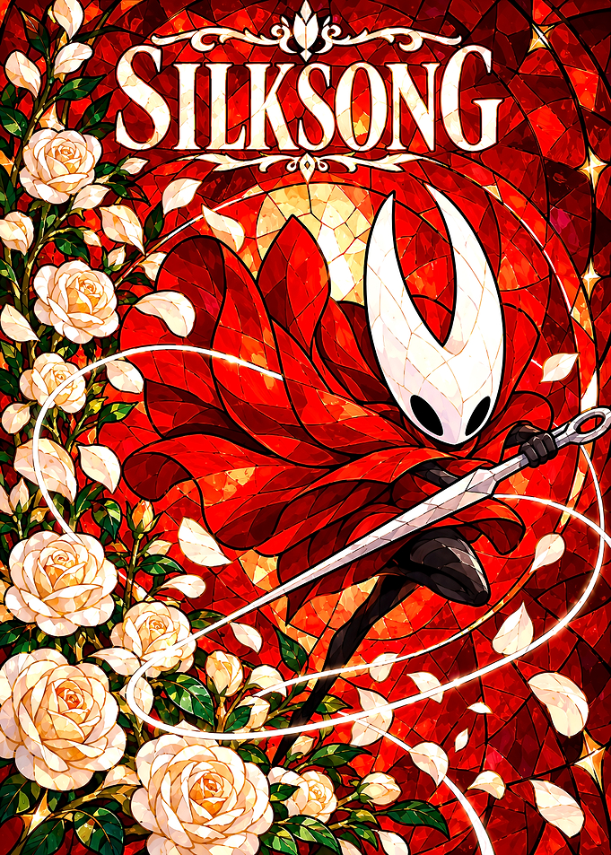Hollow Knight Silksong Stained Glass Art