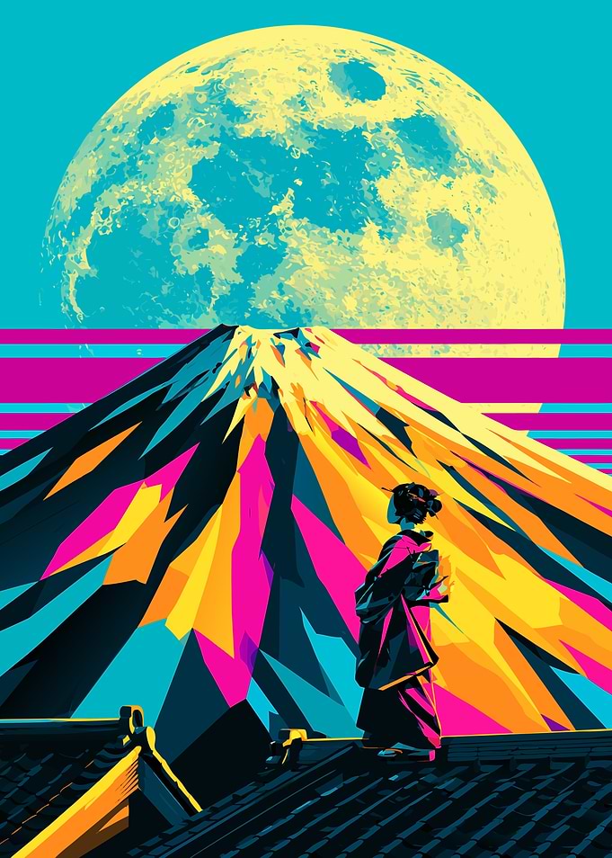 Moonlight Over Fuji